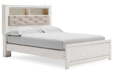 Altyra White Queen Upholstered LED Bookcase Platform Bed by Ashley at Eve Furniture