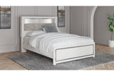 Altyra White Queen Upholstered LED Bookcase Platform Bed by Ashley at Eve Furniture