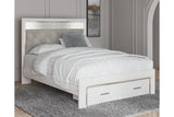 Altyra White Queen Upholstered Storage Platform Bed by Ashley at Eve Furniture