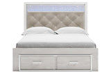 Altyra White Queen Upholstered Storage Platform Bed by Ashley at Eve Furniture