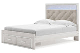 Altyra White Queen Upholstered Storage Platform Bed by Ashley at Eve Furniture