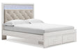 Altyra White Queen Upholstered Storage Platform Bed by Ashley at Eve Furniture