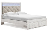Altyra White Queen Upholstered Storage Platform Bed by Ashley at Eve Furniture
