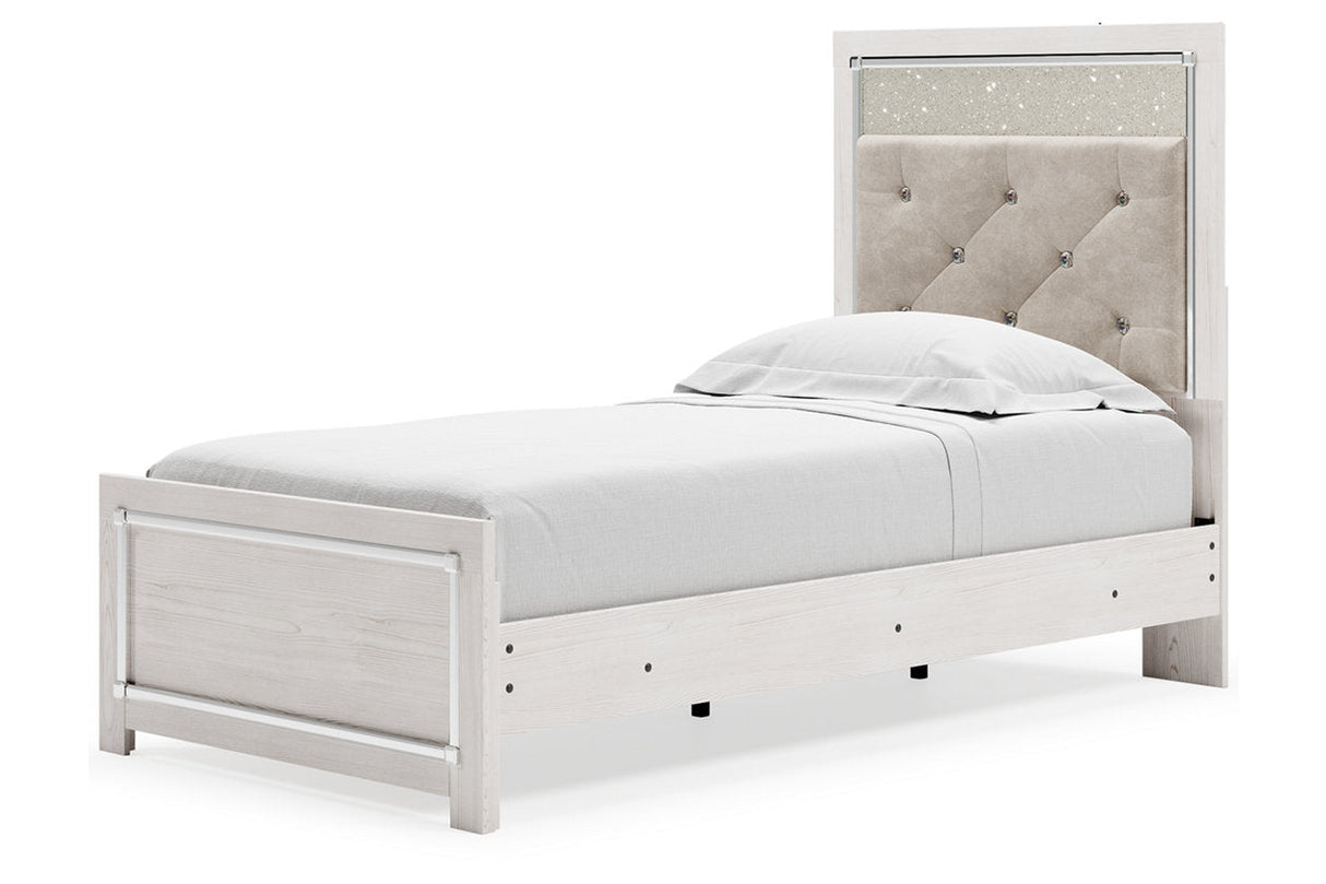Altyra White Twin Upholstered Panel Bed by Ashley at Eve Furniture