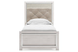 Altyra White Twin Upholstered Panel Bed by Ashley at Eve Furniture