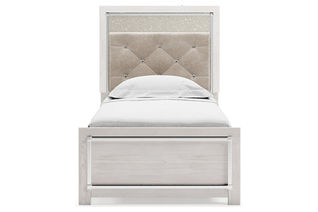 Altyra White Twin Upholstered Panel Bed by Ashley at Eve Furniture