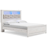 Altyra White Upholstered LED Bookcase Panel Bedroom Set by Ashley at Eve Furniture
