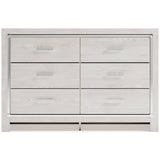 Altyra White Upholstered LED Bookcase Panel Bedroom Set by Ashley at Eve Furniture