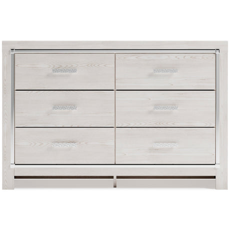 Altyra White Upholstered LED Bookcase Panel Bedroom Set by Ashley at Eve Furniture