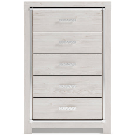 Altyra White Upholstered LED Bookcase Panel Bedroom Set by Ashley at Eve Furniture