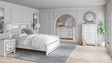Altyra White Upholstered LED Bookcase Panel Bedroom Set by Ashley at Eve Furniture