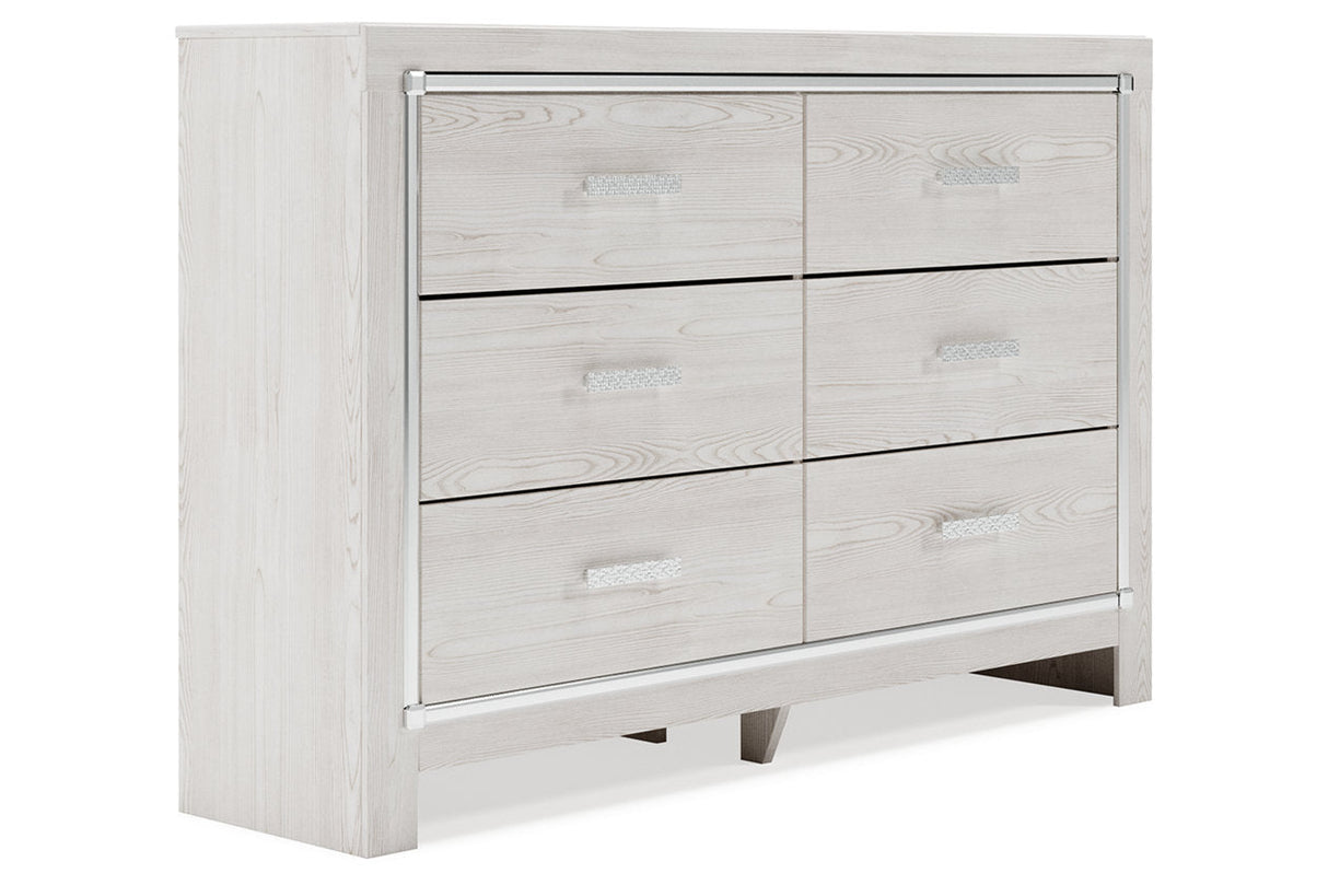 Altyra White Upholstered LED Panel Platform Bedroom Set by Ashley at Eve Furniture
