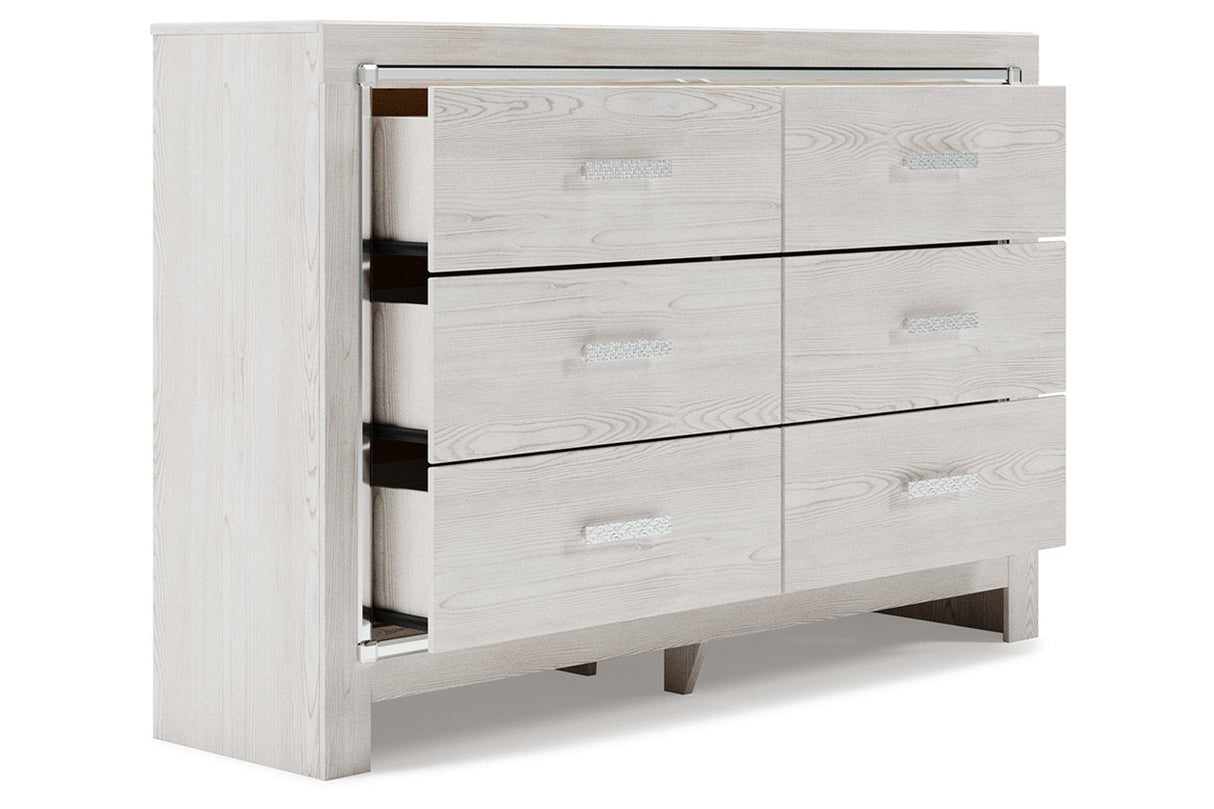 Altyra White Upholstered LED Panel Platform Bedroom Set by Ashley at Eve Furniture