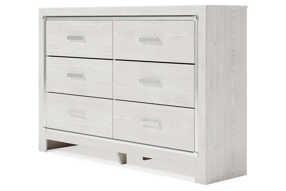 Altyra White Upholstered LED Panel Platform Bedroom Set by Ashley at Eve Furniture