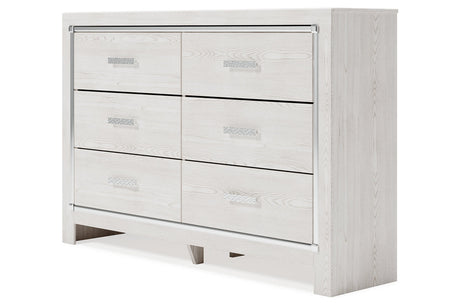 Altyra White Upholstered LED Panel Platform Bedroom Set by Ashley at Eve Furniture