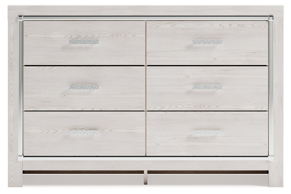 Altyra White Upholstered LED Panel Platform Bedroom Set by Ashley at Eve Furniture