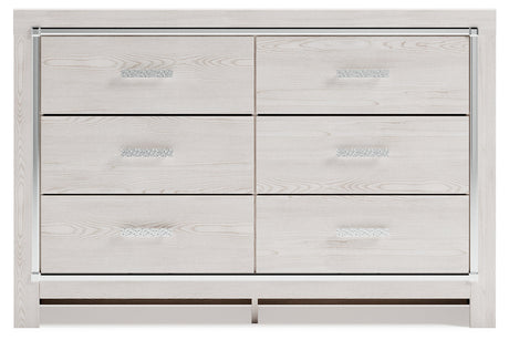 Altyra White Upholstered LED Panel Platform Bedroom Set by Ashley at Eve Furniture