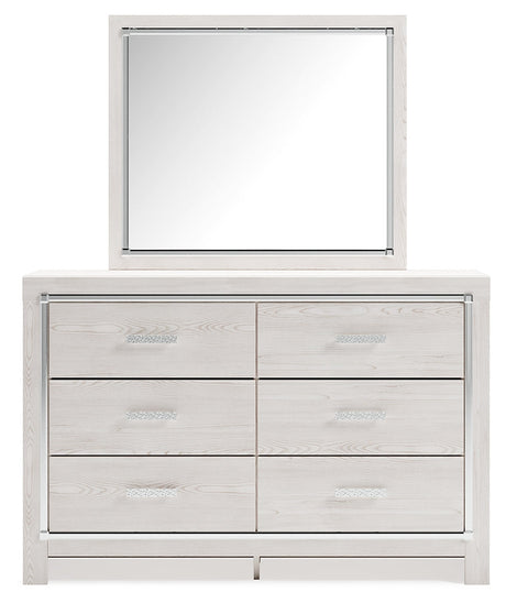 Altyra White Upholstered LED Panel Platform Bedroom Set by Ashley at Eve Furniture