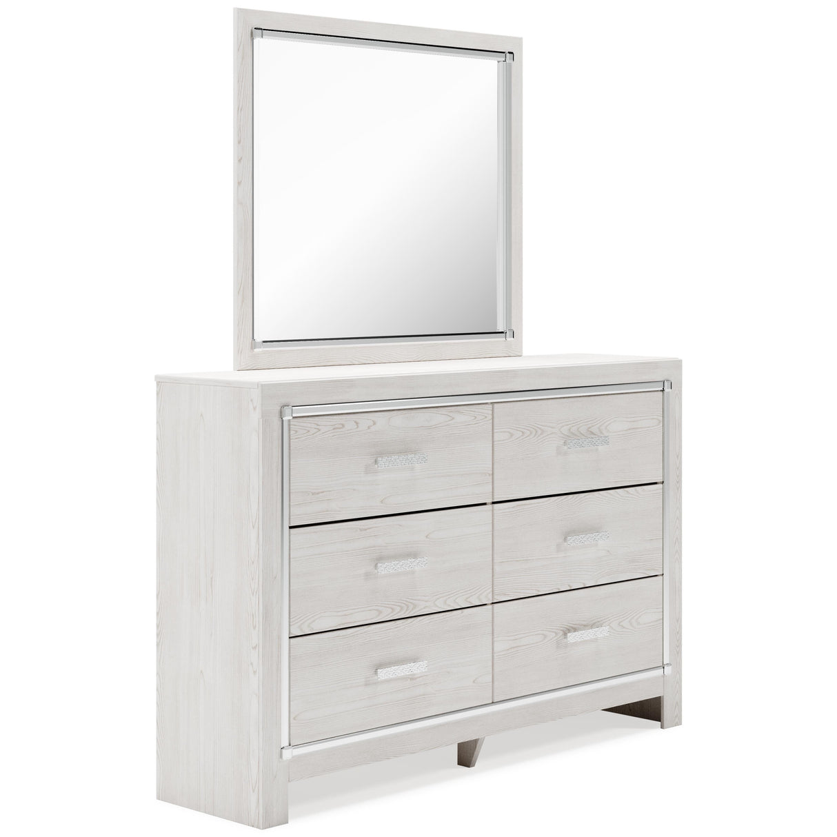 Altyra White Upholstered LED Panel Platform Bedroom Set by Ashley at Eve Furniture