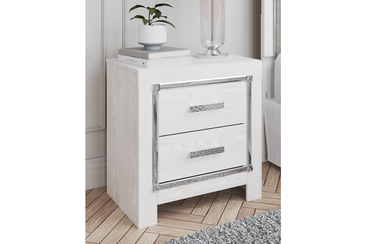 Altyra White Upholstered LED Panel Platform Bedroom Set by Ashley at Eve Furniture