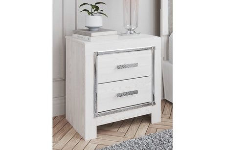 Altyra White Upholstered LED Panel Platform Bedroom Set by Ashley at Eve Furniture