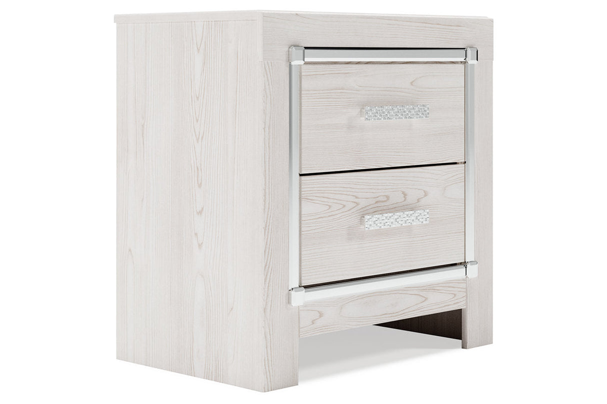 Altyra White Upholstered LED Panel Platform Bedroom Set by Ashley at Eve Furniture
