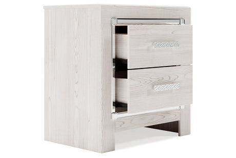 Altyra White Upholstered LED Panel Platform Bedroom Set by Ashley at Eve Furniture
