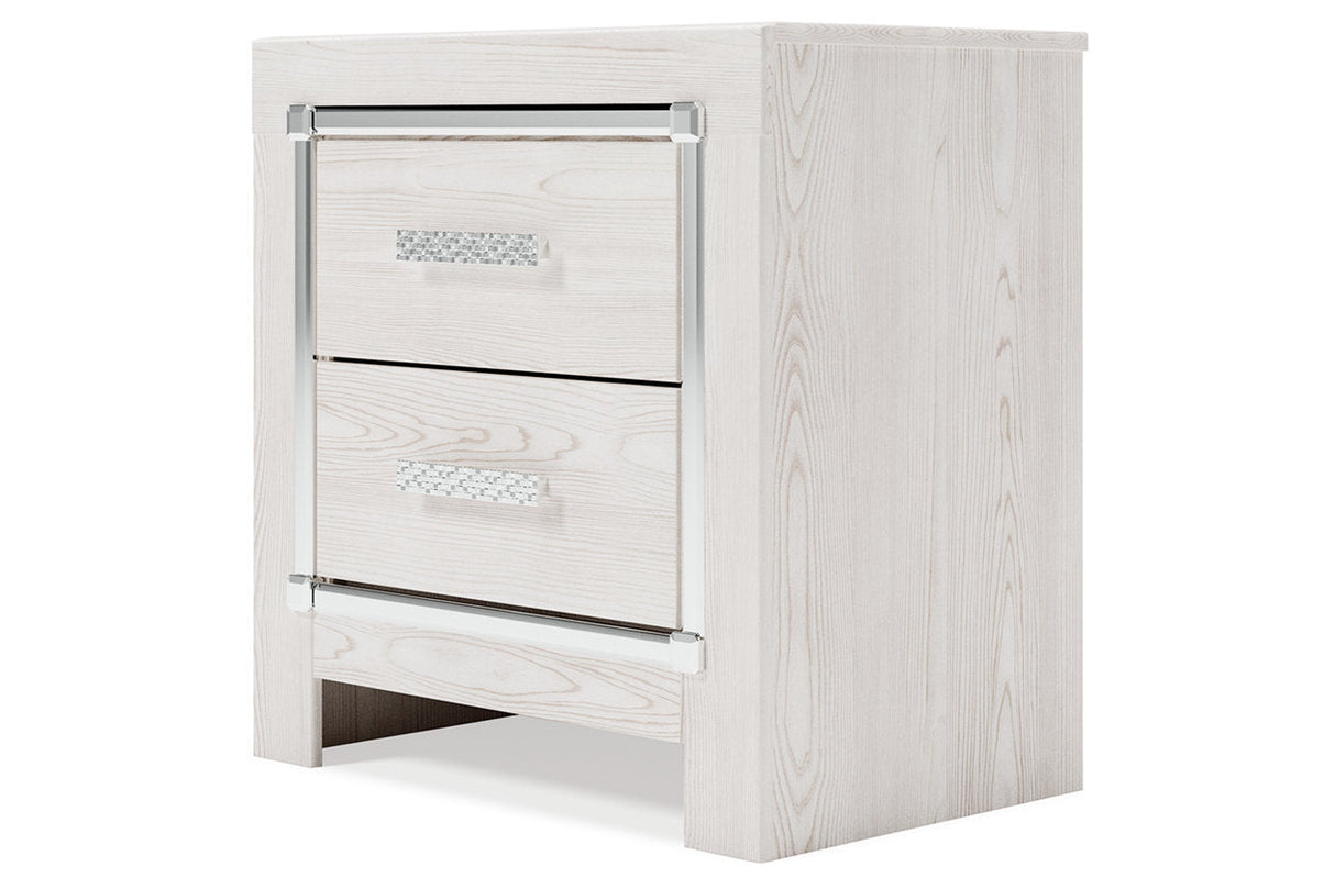 Altyra White Upholstered LED Panel Platform Bedroom Set by Ashley at Eve Furniture