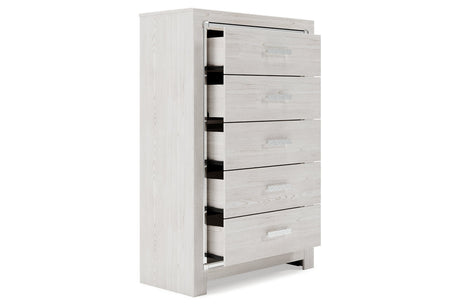 Altyra White Upholstered LED Panel Platform Bedroom Set by Ashley at Eve Furniture