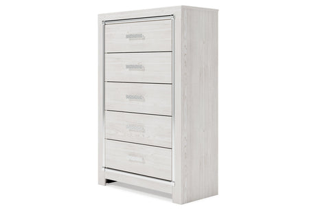 Altyra White Upholstered LED Panel Platform Bedroom Set by Ashley at Eve Furniture