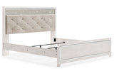 Altyra White Upholstered LED Panel Platform Bedroom Set by Ashley at Eve Furniture