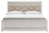 Altyra White Upholstered LED Panel Platform Bedroom Set by Ashley at Eve Furniture