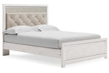 Altyra White Upholstered LED Panel Platform Bedroom Set by Ashley at Eve Furniture