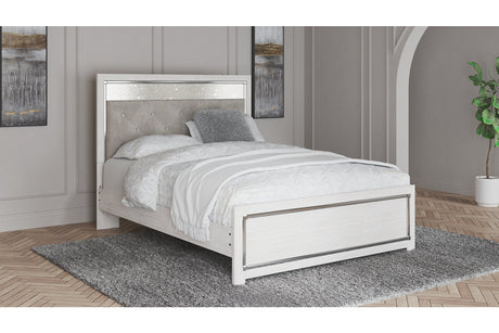 Altyra White Upholstered LED Panel Platform Bedroom Set by Ashley at Eve Furniture