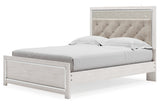 Altyra White Upholstered LED Panel Platform Bedroom Set by Ashley at Eve Furniture