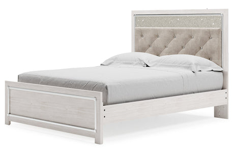 Altyra White Upholstered LED Panel Platform Bedroom Set by Ashley at Eve Furniture
