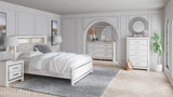Altyra White Upholstered LED Panel Platform Bedroom Set by Ashley at Eve Furniture