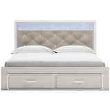Altyra White Upholstered LED Storage Platform Bedroom Set by Ashley at Eve Furniture