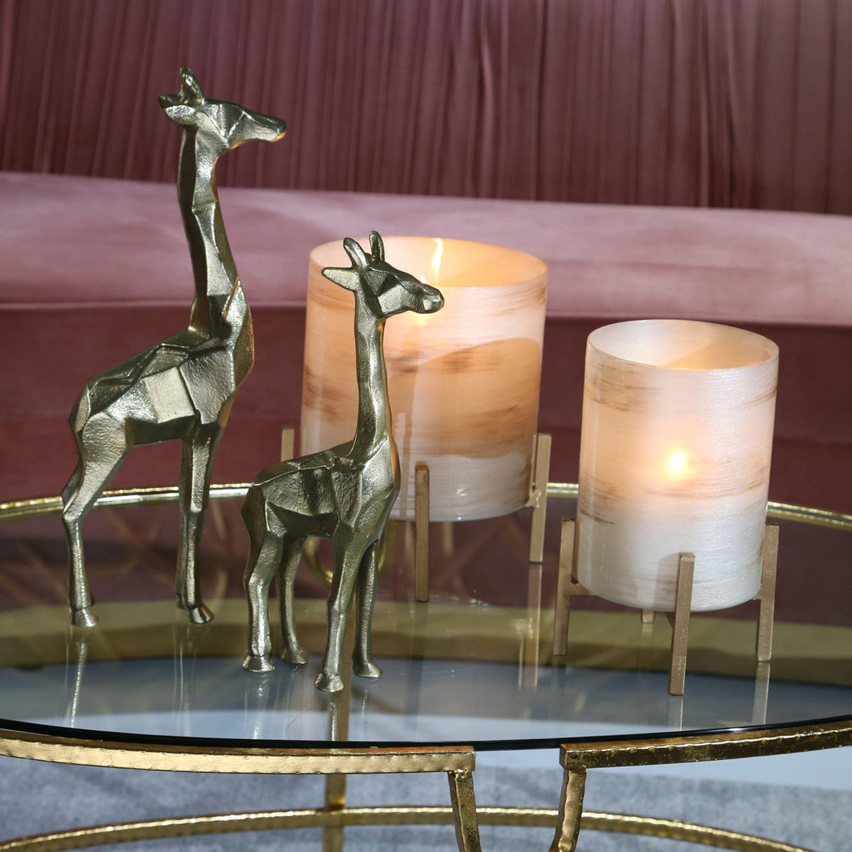 Aluminum 15" Giraffe Decor, Gold