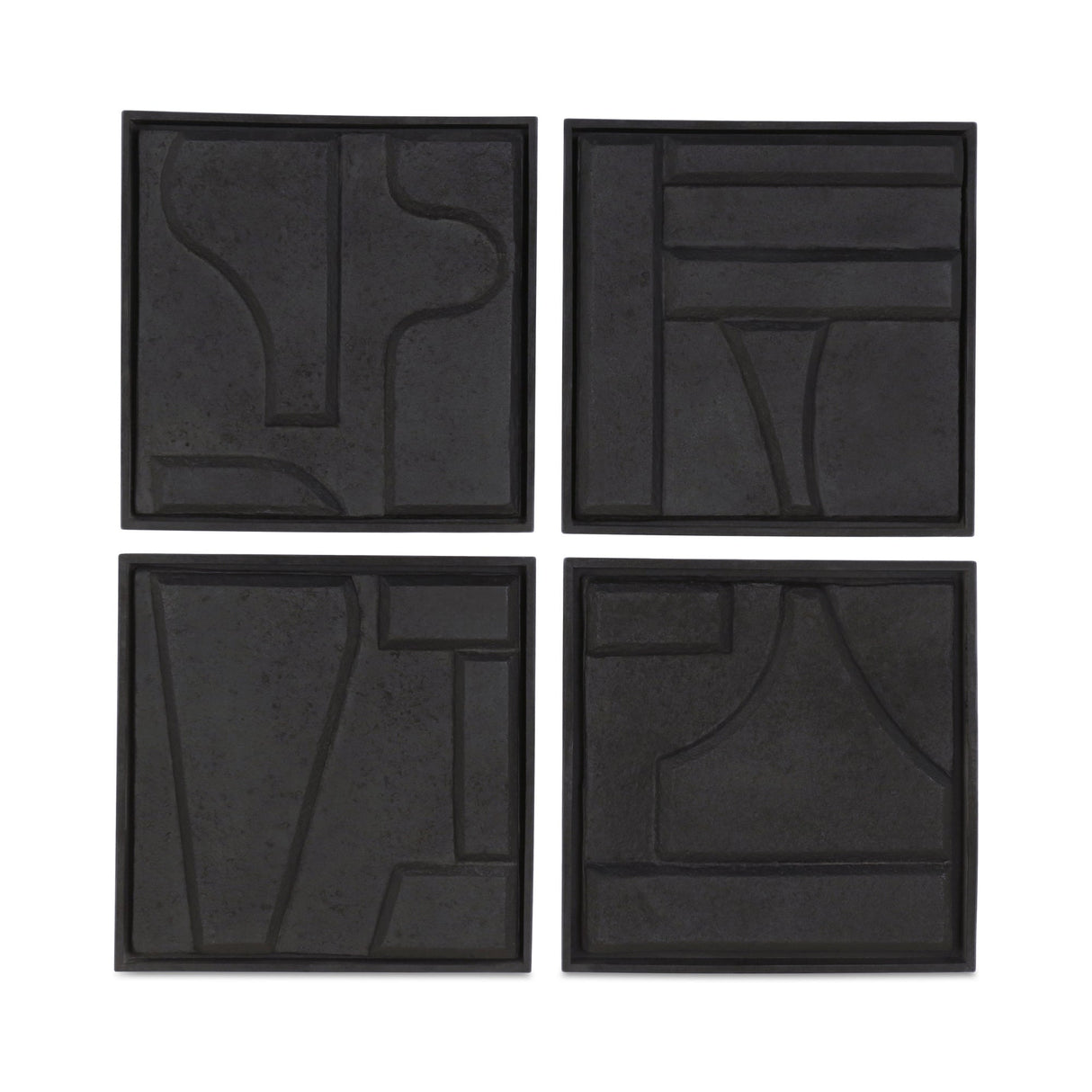 Alva Black Wall Sculpture (Set of 4) by MOES at Eve Furniture