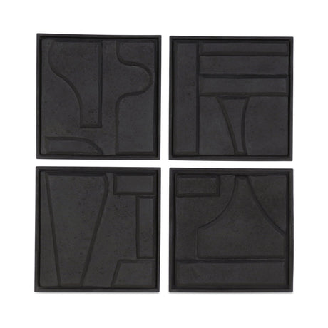Alva Black Wall Sculpture (Set of 4) by MOES at Eve Furniture