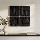 Alva Black Wall Sculpture (Set of 4) by MOES at Eve Furniture