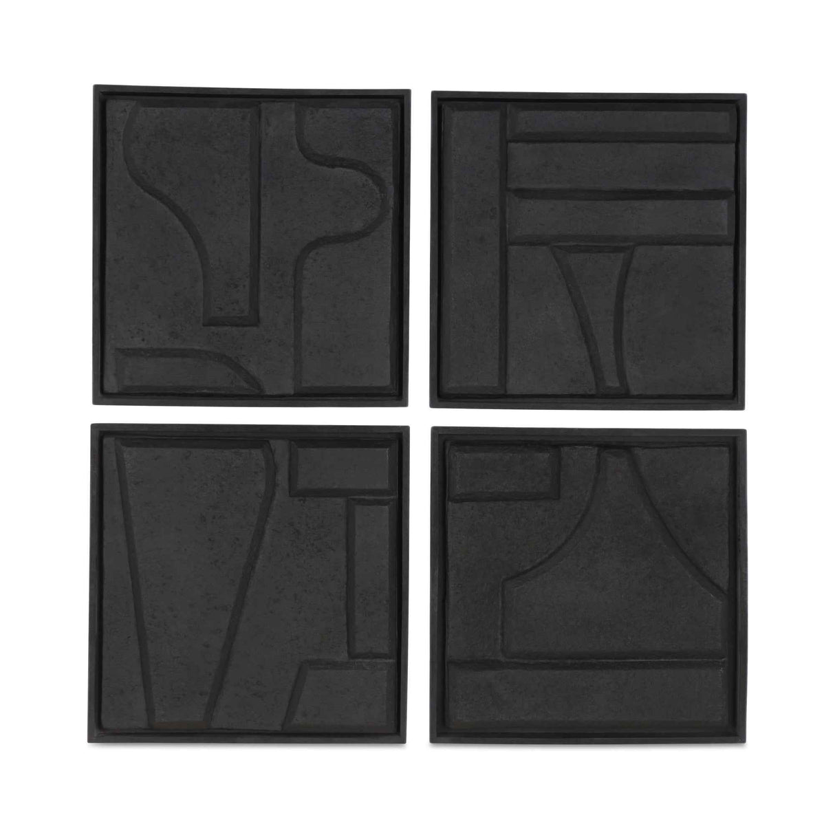 Alva Black Wall Sculpture (Set of 4) by Moe's Home at Eve Furniture
