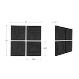 Alva Black Wall Sculpture (Set of 4) by Moe's Home at Eve Furniture