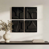 Alva Black Wall Sculpture (Set of 4) by Moe's Home at Eve Furniture