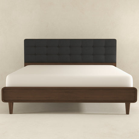 Alvarez Grey Fabric Platform Bed (King Size) by Ashcroft Furniture at Eve Furniture