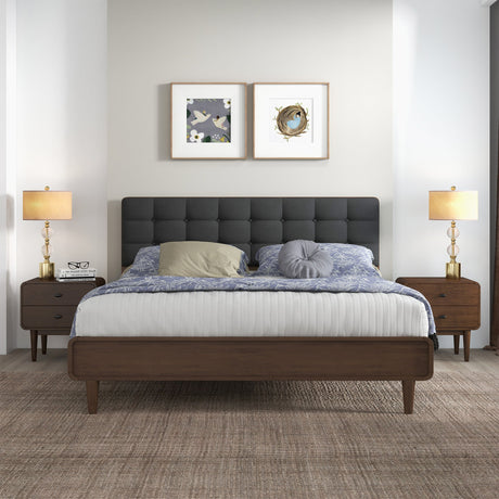 Alvarez Grey Fabric Platform Bed (King Size) by Ashcroft Furniture at Eve Furniture