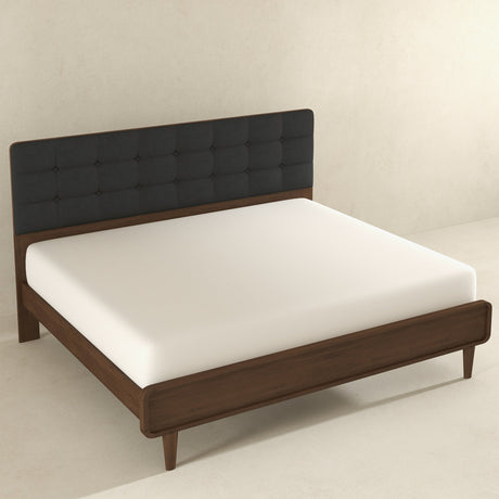Alvarez Grey Fabric Platform Bed (King Size) by Ashcroft Furniture at Eve Furniture
