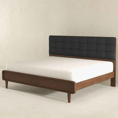 Alvarez Grey Fabric Platform Bed (King Size) by Ashcroft Furniture at Eve Furniture
