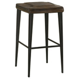 Alvaro Leather Upholstered Backless Bar Stool Antique Brown and Black (Set of 2)